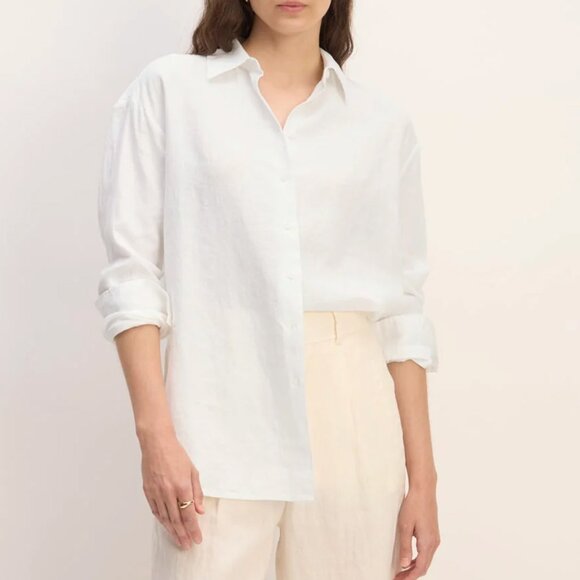 Everlane The Boyfriend Shirt in White Linen Small - Picture 1 of 11